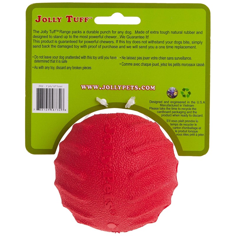 Jolly Pets Tuff Tosser Bouncing Ball Tog Toy/Treat Holder, 3