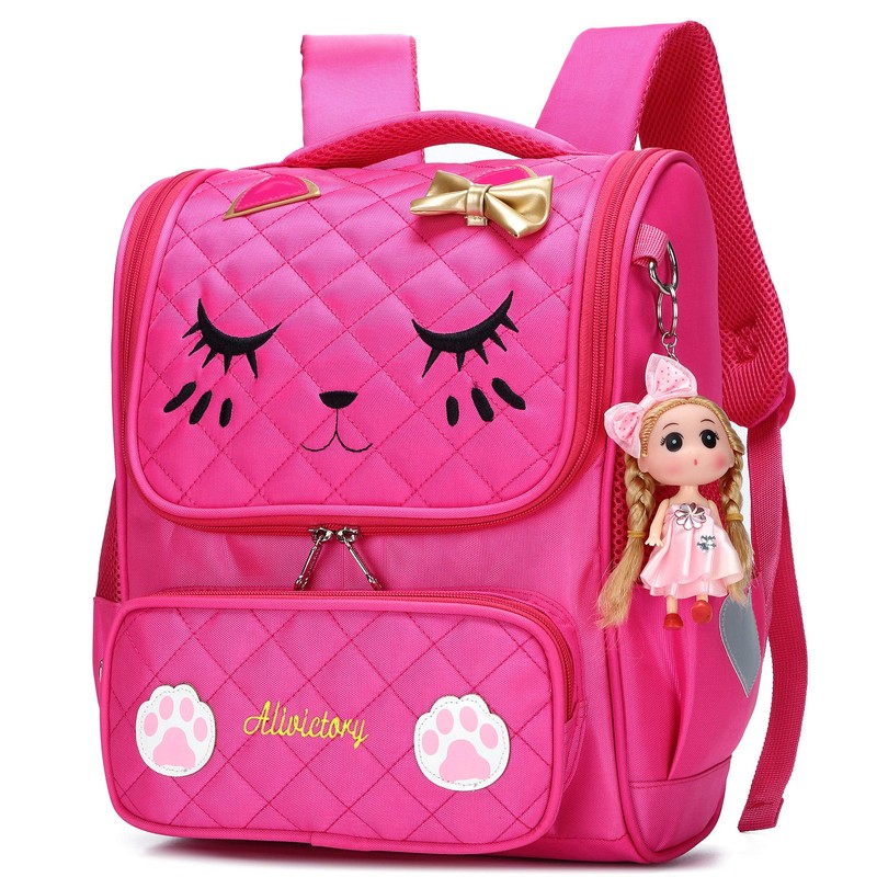 Waterproof Cute Cat School Backpacks for Girls Cute Kids Book