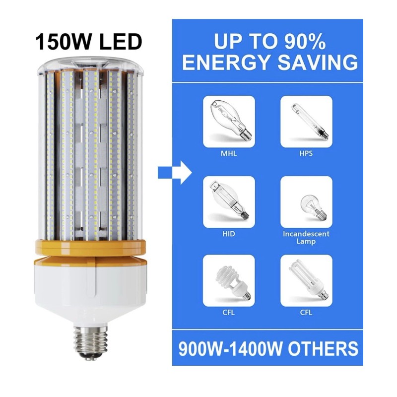 daylight 150W LED Corn Light Bulb 5000K Daylight 22500 Lumens
