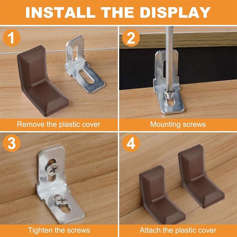 MOROBOR Angle Bracket, 40Pcs 90 Degrees L Shape Steel Galvanized