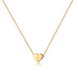 Turandoss Initial I Necklace for Women - 14K Gold Filled Heart Initial Necklaces for Women, Tiny Initial Necklace for Women Gifts, Heart Letter Initial Necklace for Women