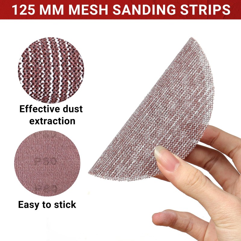 Sruhrak Mesh Sanding Discs 125 mm, 50 Pcs Efficient dust