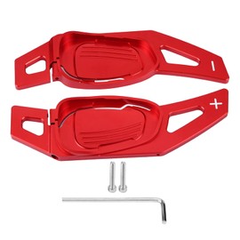 Shift Paddle Extension Shift Car Steering Wheel Shift Paddle Shifter Aluminium Decoration Sticker Frame Cover Shifters Paddles Sticker for A5 S5 S6 SQ5 RS6 RS7 (Red)