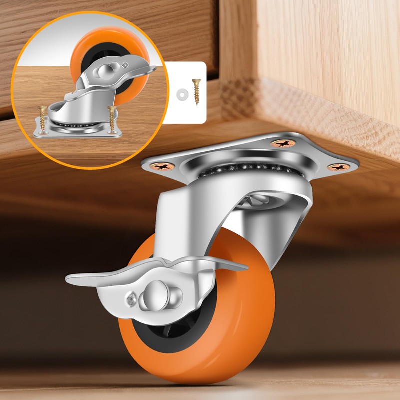 2.5 Inch Caster Wheels, Casters Set of 8,Heavy Duty Caster