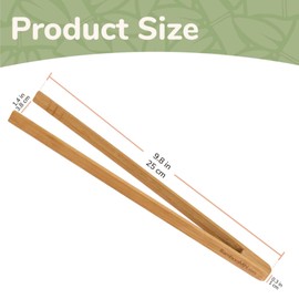 BambooMN - 10" Reusable Bamboo "A" Toast Tongs - Carbonized Brown - 3 Pieces