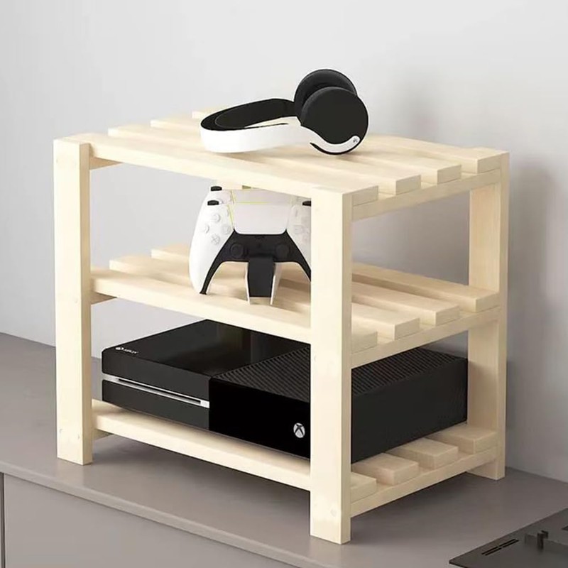 Generic Solid Wood Multi-Layer Wireless Router Heat Dissipation Rack, Socket,