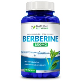NATURAL NUTRITION Premium Berberine HCL 1200mg, Healthy Cholesterol, Anti-inflammatory FREE SHIPPI