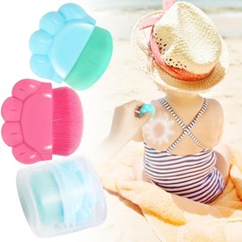 NATOSU 2er-Pack Sonnenschutz-Applikator für Kinder, Sunblock Buddy-Pinsel mit Schutzhülle, Sonnenlotion-Applikator, Sonnencreme-Pinsel-Set