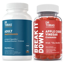 Dr. Tobias Dr. Tobias Adult Multivamin & Apple Cider Vinegar Gummies, Supports Energy, Immunity & Gut Health, with 42 Fruits & Vegetables Plus Probiotics, Cludes The Mother, FOlate, B12