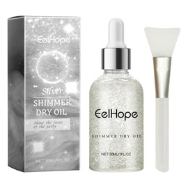 Shimmering Body Oil,Body Glitter Oil für Ein Glamouröses Funkeln,30 Ml Shimmer Dry Oil Perfekt für Festivals,Partys und Besondere Anlässe,Glowing Body Shimmer Dry Oil Eisiger Glitzereffekt
