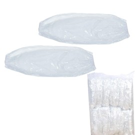 Aisetmoon Disposable Arm Sleeves Covers, 100 Pcs Disposable Oversleeves Covers, Waterproof PE Oversleeves Covers Plastic Protector with Elastic on Cuff, 15.7 Inches(White)