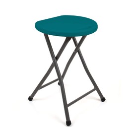 Mintra Home Folding Stools - 18.5in Height, Metal, Heavy Duty (1 Pack, Aqua Green)