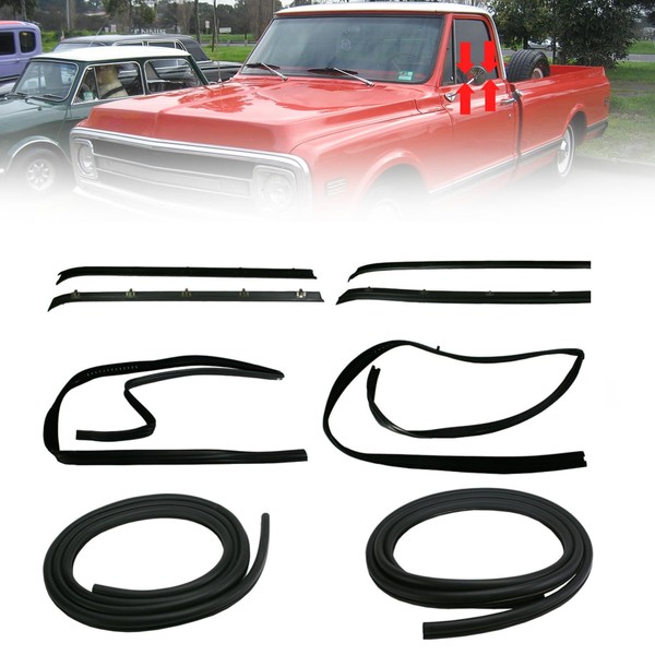 Piodelo 8PCS Front Door Window Molding Rubber Felt Trim Seal