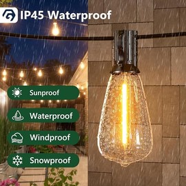 GPATIO LED ST38 Replacement Light Bulbs for Indoor Outdoor String Lights - C7 Candelabra Fits E12 Socket Light Fixtures with Round Globe Clear Edison Waterproof Dimmable 4 Pack