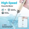 Milk Frother Rechargeable Handheld-Electric Whisk 3 Speed Adjustable, Coffee Frother