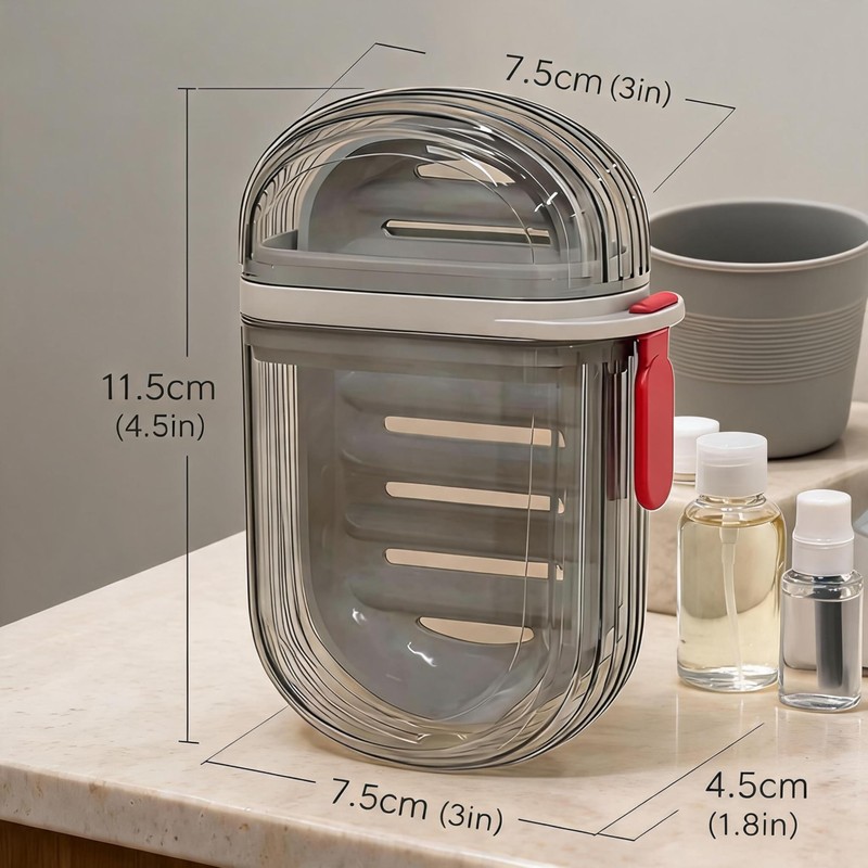 2Pcs Travel Soap Case, Portable Soap Box with Draining Board