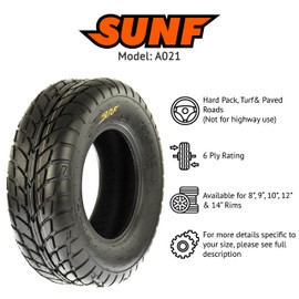 SunF 22x10-8 ATV UTV Tire 22x10x8 Hardpack Race Sport 6 PR A021 - PAIR of 2