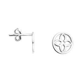 SOFIA MILANI - Women's Earrings 925 Silver - Flower Circle Stud Earrings, Sterling Silver, No Gemstone