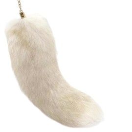 FEXATA Therian tail Fluffy Fox Tail Fur Fox Tail Keychain furry tail Costume Cosplay Accessorie Furry Wolf Tail Handbag (Agate fox tail)