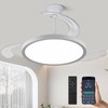 42 inch Retractable Ceiling Fan with Lights,6 Speed Dimmable Silent