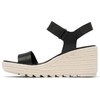 Sorel Women's Cameron Wedge Sandal, Black/Chalk, 7