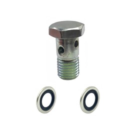 3903035 68002988AA 4937761 Fuel Filter Connector Banjo Bolt ，Screw Banjo with Gasket Compatible With Dodge Ram Cummins Engine 1989-2020 5.9L 6.7L D150 250 350 2500 3500 4500 5500 M12 X 1.50 X 24