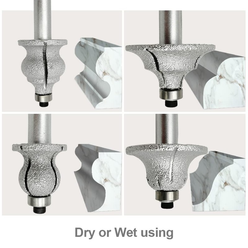 SHDIATOOL 1/2 Inch Shank Round-Over Router Bits 12MM Radius Corner