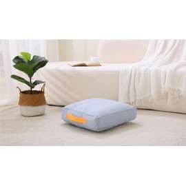 Volple Large Floor Pillow Meditation Cushion Square Floor Cushions for Adults,Premium Washable Outdoor Cushions Seat-Yoga Pillows for Sitting on Floor 18" Grey