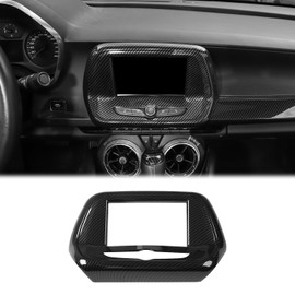 Voodonala for Chevy Camaro Center Navigition Panel Cover Compatible with Chevy Camaro 2017-2023(ABS, Carbon Fiber Black,7IN)