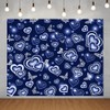 Royal Blue Early 2000s Heart Photo Backdrop 10x8ft Glitter Love