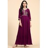 TRENDMALLS Women's Vichitra Silk Embroidery Salwar Suit Set Anarkali Kurta