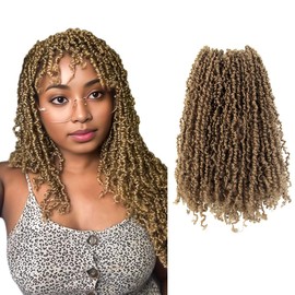 LOCSBYHAND 12 Inch 10 Packs Yanky Twist Crochet Hair Pre-twisted Blonde Kinky Mini Spring Twist Small Curly Senegalese Twist Braids (27#)