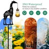 Solar Giraffe Garden Stakes Outdoor Solar Decor Metal Giraffe Holding