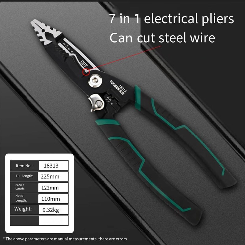 7-in-1 Wire Stripper Tool, Wire breaking pliers, Cable cutters, Needle