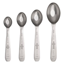 Kai DH3203 Measuring Spoons, Set of 4, Moomin, 1 Tbsp, 1/2 Tbsp, Oval Shape, Dishwasher Safe, Silver, SELECT100 x Moomin