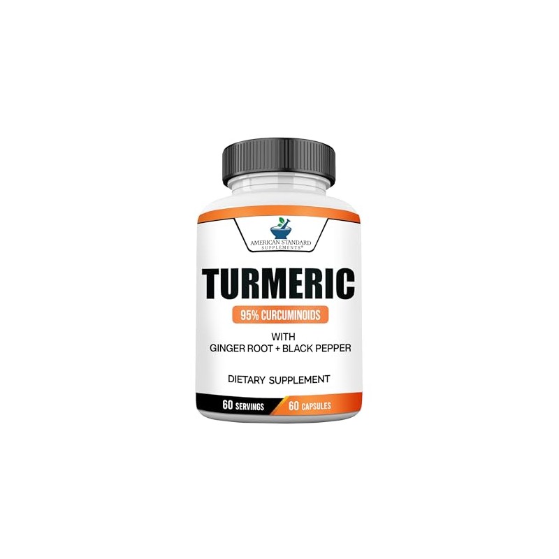 American Standard Supplements Turmeric Extract - Curcumin 95% with Ginger