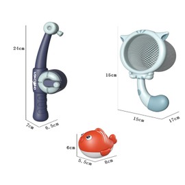 5 STÜCK Badewannenspielzeug, badespielzeug, Wasserspielzeug Set, Lustige Badewanne Spielzeug, angelspiel, Wasserspielzeug Kinder Angelset mit Fischernetz für 1 2 3 4 5 Jahre