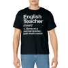 English Teacher Definition Funny Back To School First Day T-Shirt