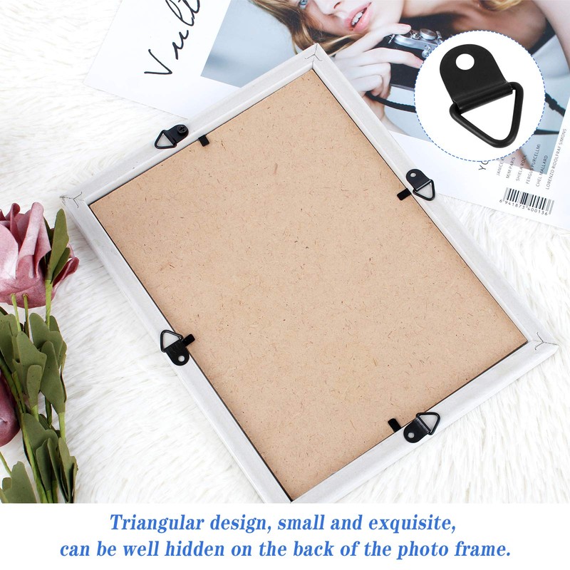 Jubaopen 100PCS Triangle Rings Picture Hanging Holder Canvas Hook Wall