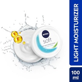 NIVEA Crema Hidratante Suave Y Ligera Con Vitamina E Y Aceite De Jojoba Para Rostro, Manos Y Cuerpo, 100 Ml