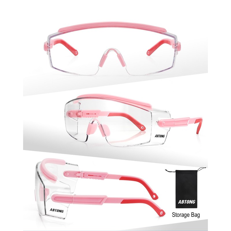 abtong Safety Glasses Over Eyeglasses — ANSI Z87.1 Certified Clear