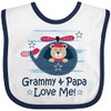 inktastic Grammy and Papa Love Me Baby Bib White and