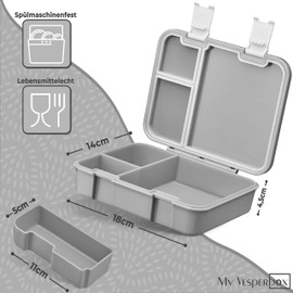 My Vesperbox – Jin - Bento Box Kinder - Lunchbox - extrem robust – Brotdose – Brotbox ideal für Kindergarten und Schule (Petrol)