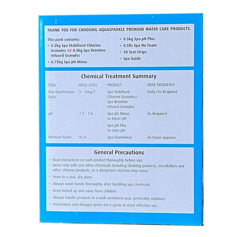 AquaSparkle Spa Water Care Kit Bromine - New Owner Hot