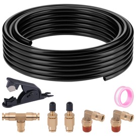 1/4" Air Line Service Kit for Air Bags Suspension Kit with Brass DOT Air Brake Fittings,1/4 DOT Air Fittings, 30 FT (9.1M) DOT Air Line PA Hose for Air Shock Line Kit Replacement Components