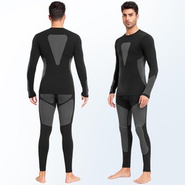 SIMIYA Mens Thermal Underwear Set Long Johns Ski Base Layer Long Underwear Thermals for Men Bottom Top GR XXL Grey