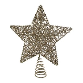 FESTIVE PRODUCTIONS Gold Metal Wire Tree Topper Star, 25.5 x 9 x 30 cm
