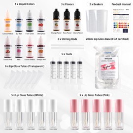 MOCIKE DIY lip gloss making kit for Girl Gifts - 37 PCS DIY Lip Gloss kit Make Your Own Lip Gloss
