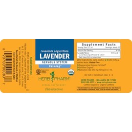 Herb Pharm Certified Organic Lavender Flower Liquid Extract for Calming Nervous System Support, 1 Fl Oz - Packaging May Vary