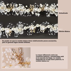 Mythya Bandas para el Cabello y Wrist Garland Accessories, Diadema de Aleación Floral, Accesorios para el Cabello, Diadema de Cristal de Princesa, Graduación, Fotografía para Niñas y Mujeres